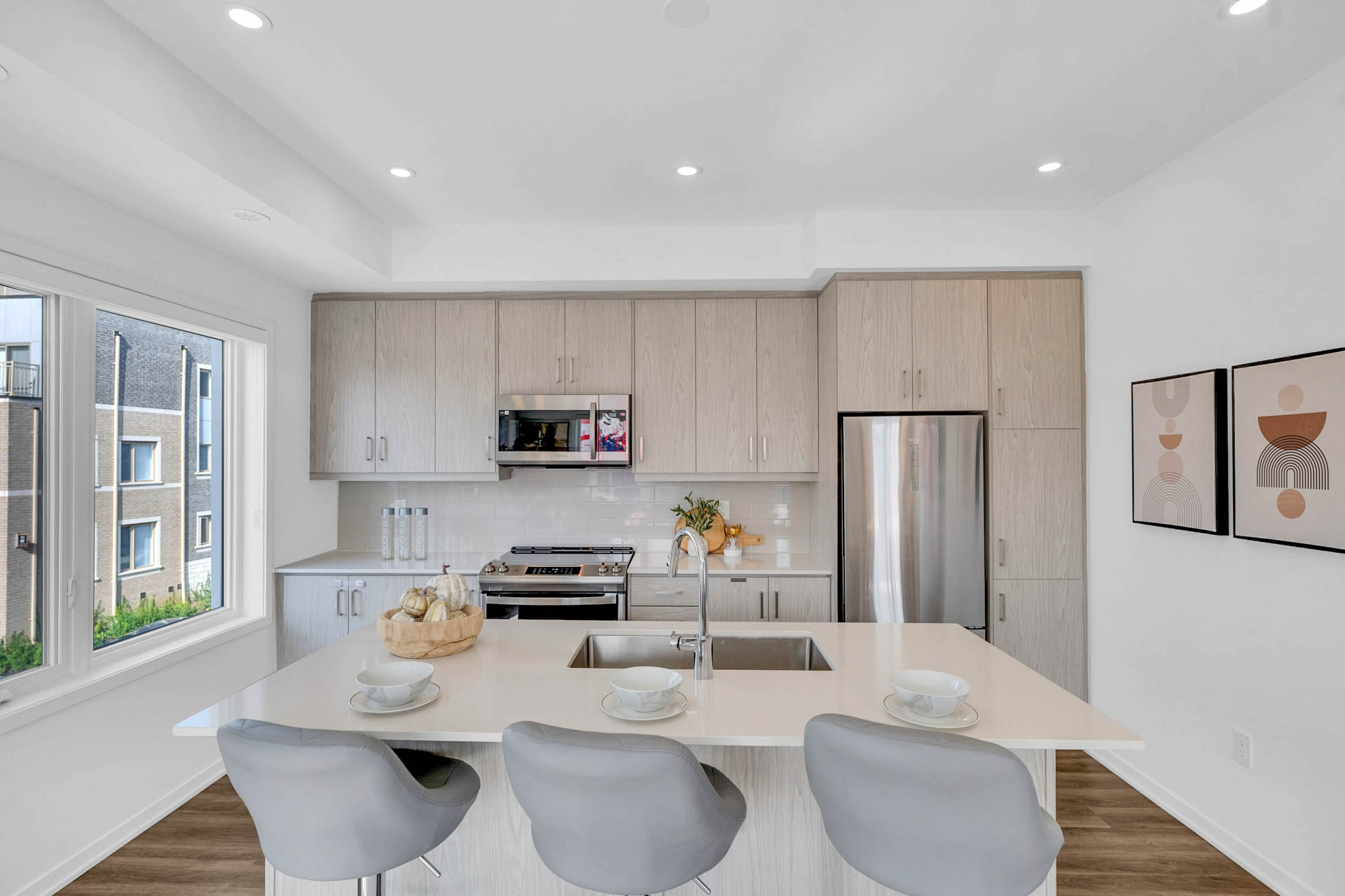 Real estate photography of a modern townhome near the Vaughan Metropolitan Centre